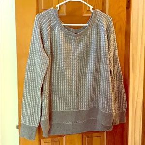 a.n.a gray and white knit sweater
